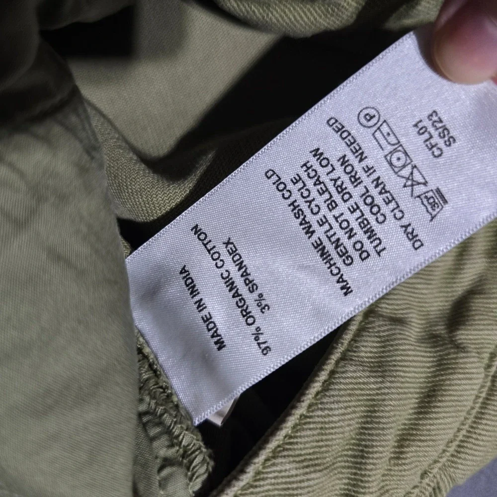 Quince Wide Leg Pants Womens 2 Sage Green Organic Cotton Stretch Twill CFL01
